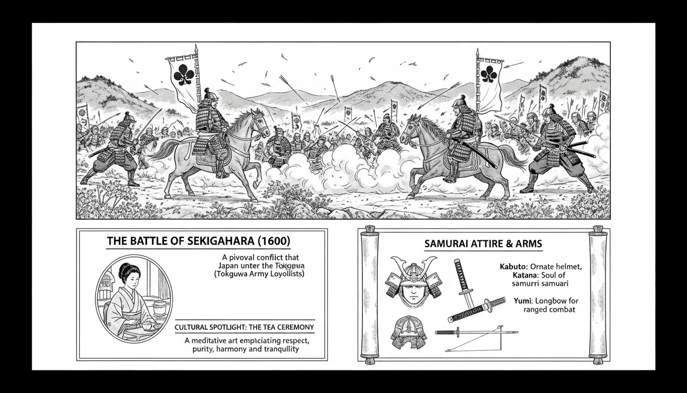 Manga page with educational sidebars featuring historical and cultural notes.