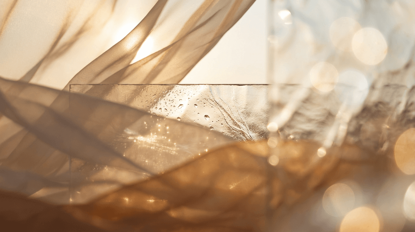 A softly glowing paper lantern suspended in a dark, atmospheric room, casting warm light onto a minimalist wooden floor.